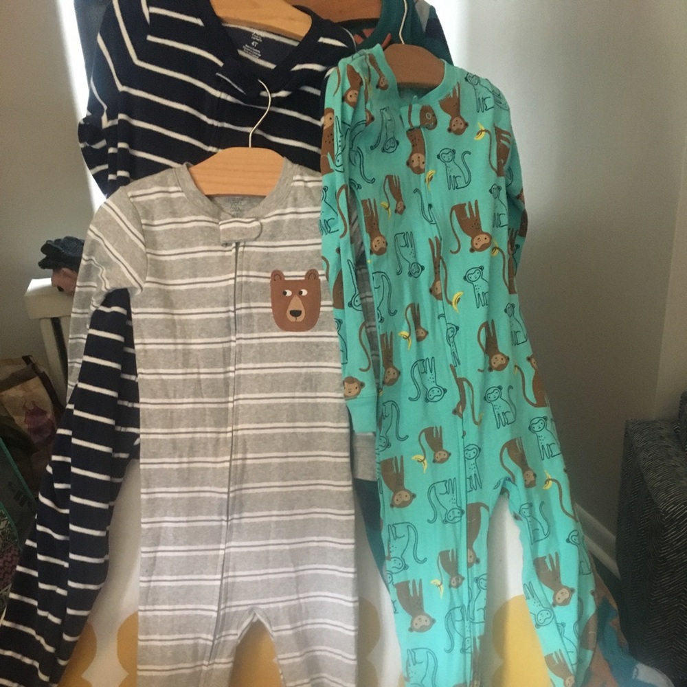 4 pair 4t footed pajamas